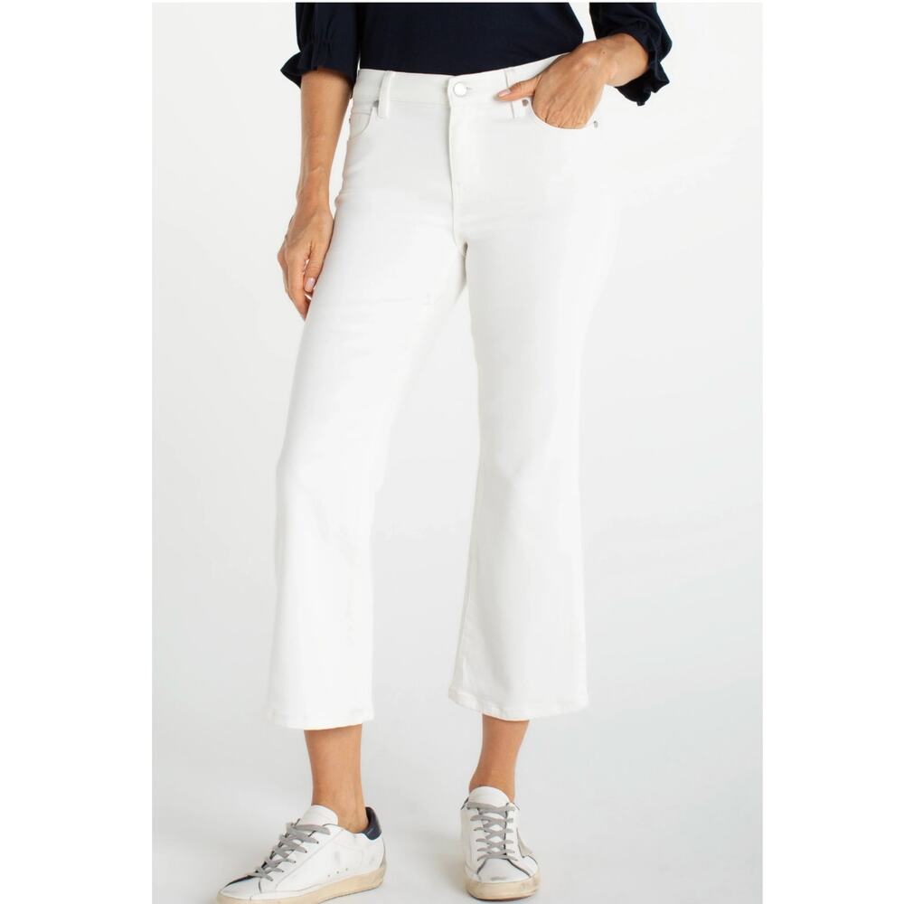 Liverpool Los Angeles Hannah Mid-Rise Cropped Jeans | Sz 8 / 29 White NEW
